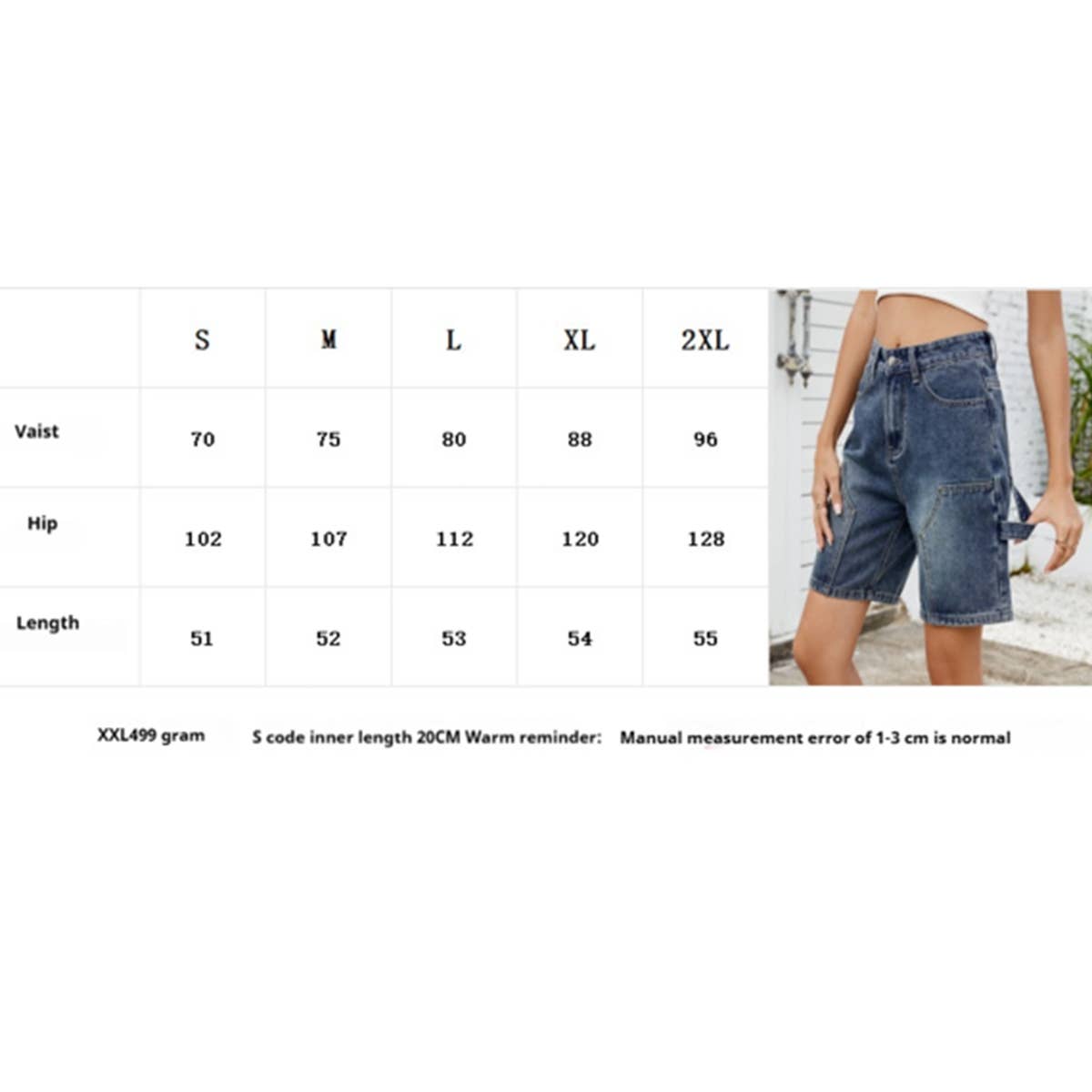 Washed Fashionable Cool Denim Bermuda Shorts