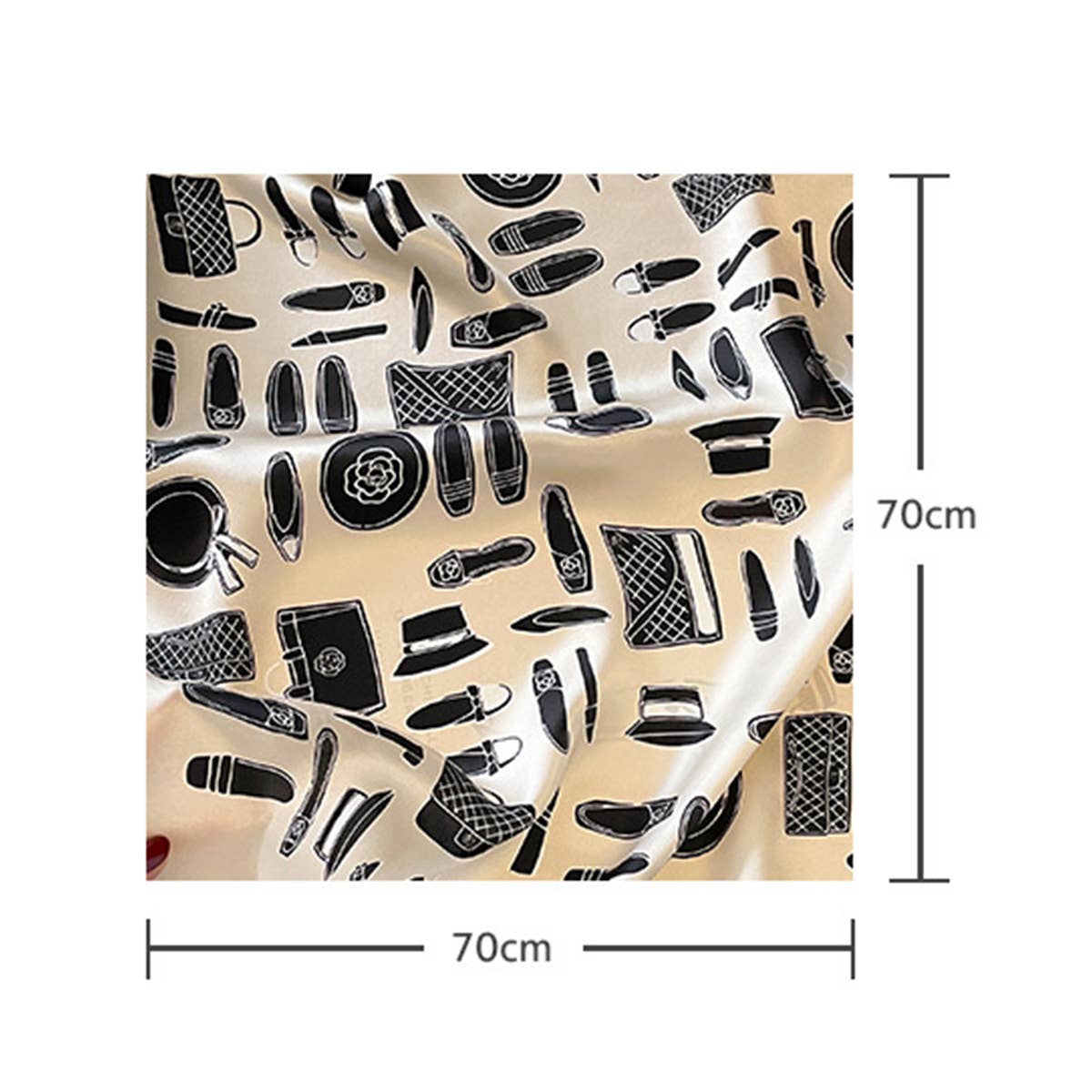 Summer Black & White Silk Scarf ??Accessory_CWASC0622