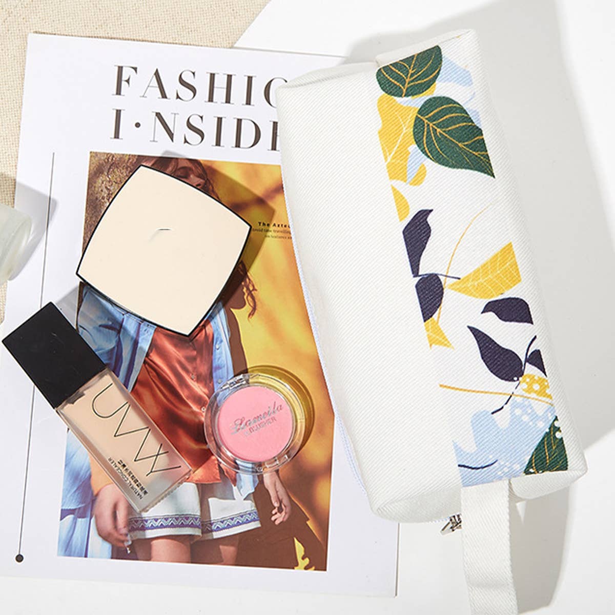 PRINTED WASH BAG CANVAS MAKEUP BAG_CWAB1442