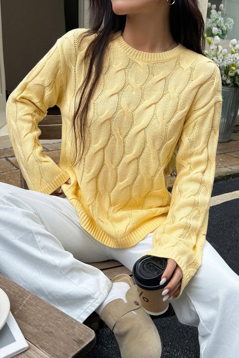 CWOSWL07484_CASUAL SIMPLE LONG SLEEVE SOLID SWEATER