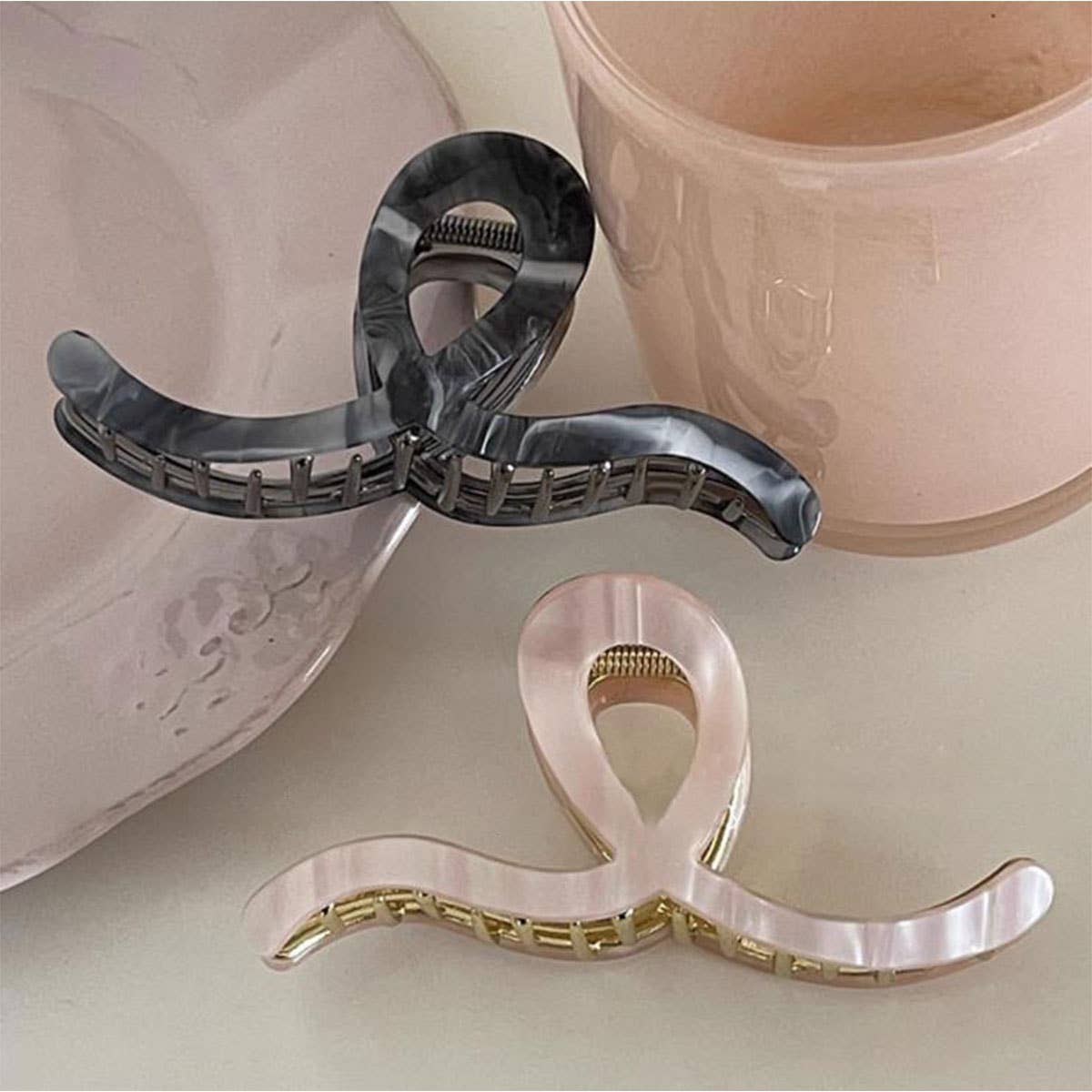 Acetate Metal Hair Claw for Thick Hair, Firm Grip_CWAHA0451