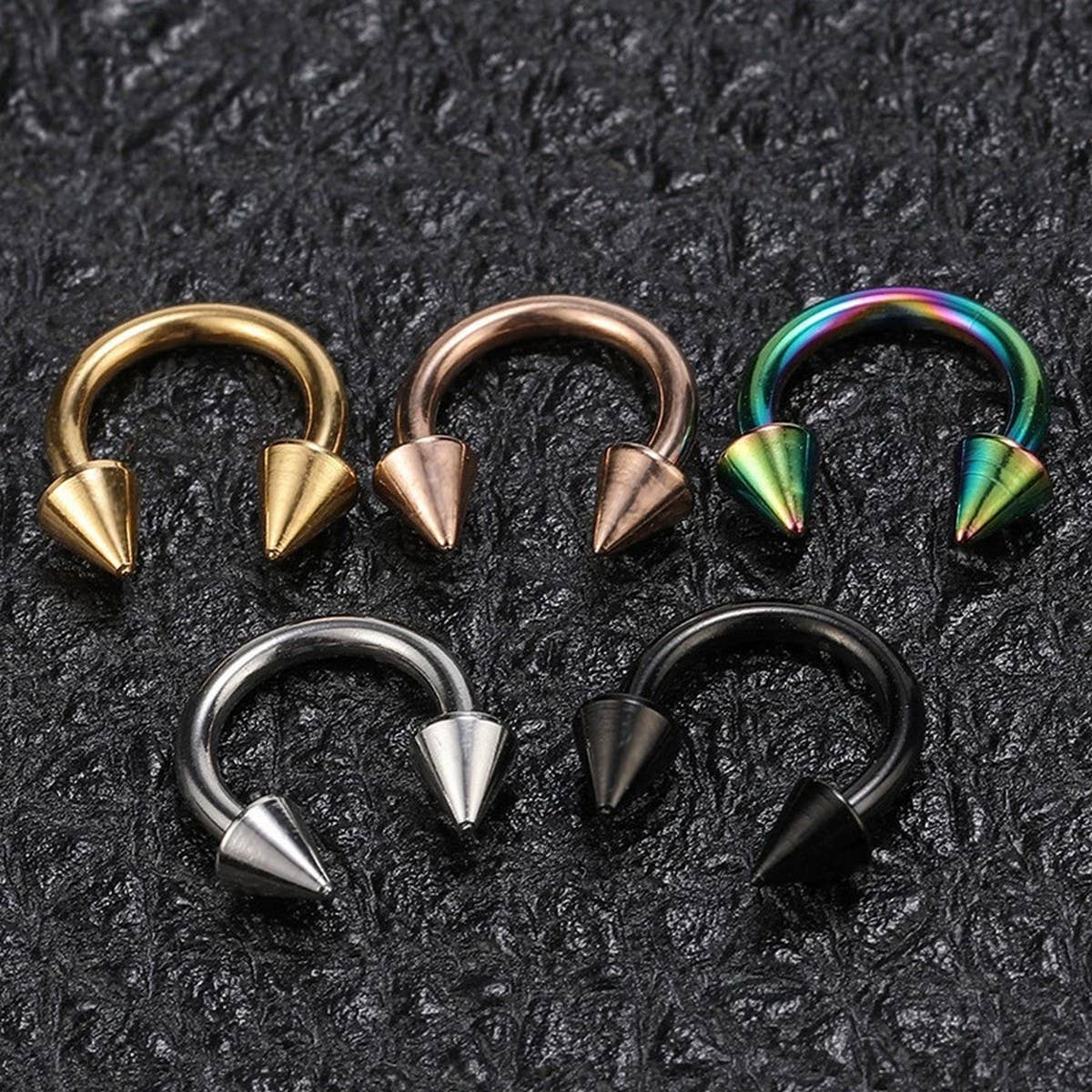 Stainless Steel Horseshoe Lip Ring Piercing_CWMM9585