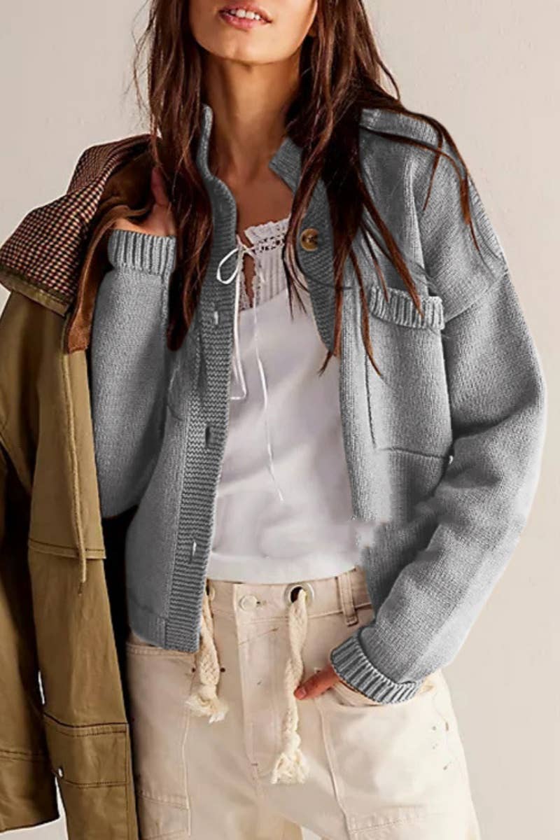 CWOCAL1806_KNIT COAT SOLID COLOR CARDIGAN SWEATER