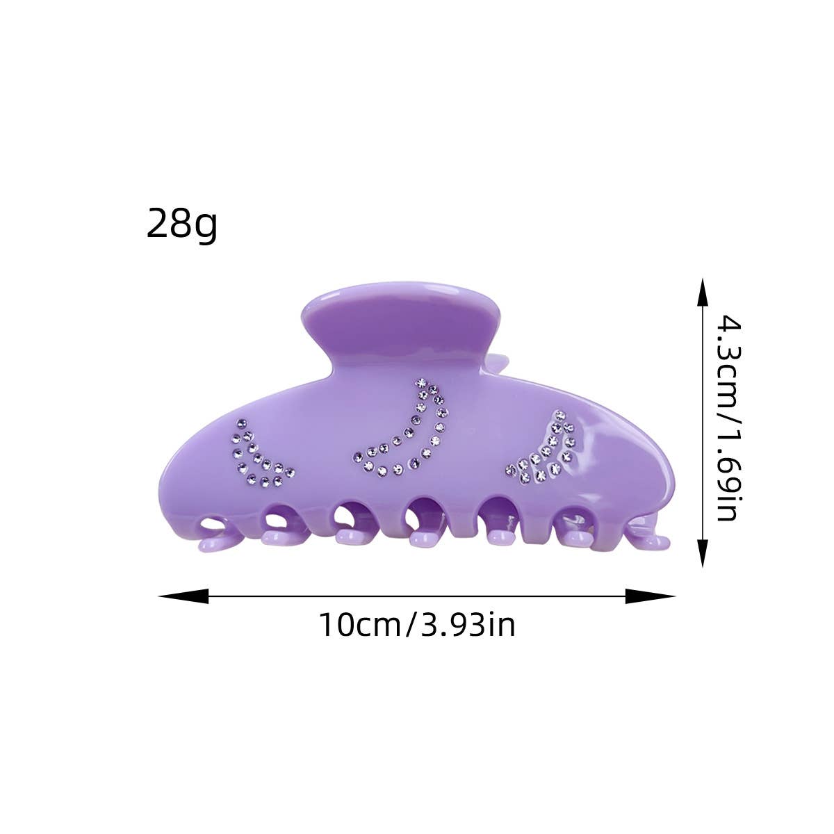 Elegant diamond-encrusted acetate hairpin clipper