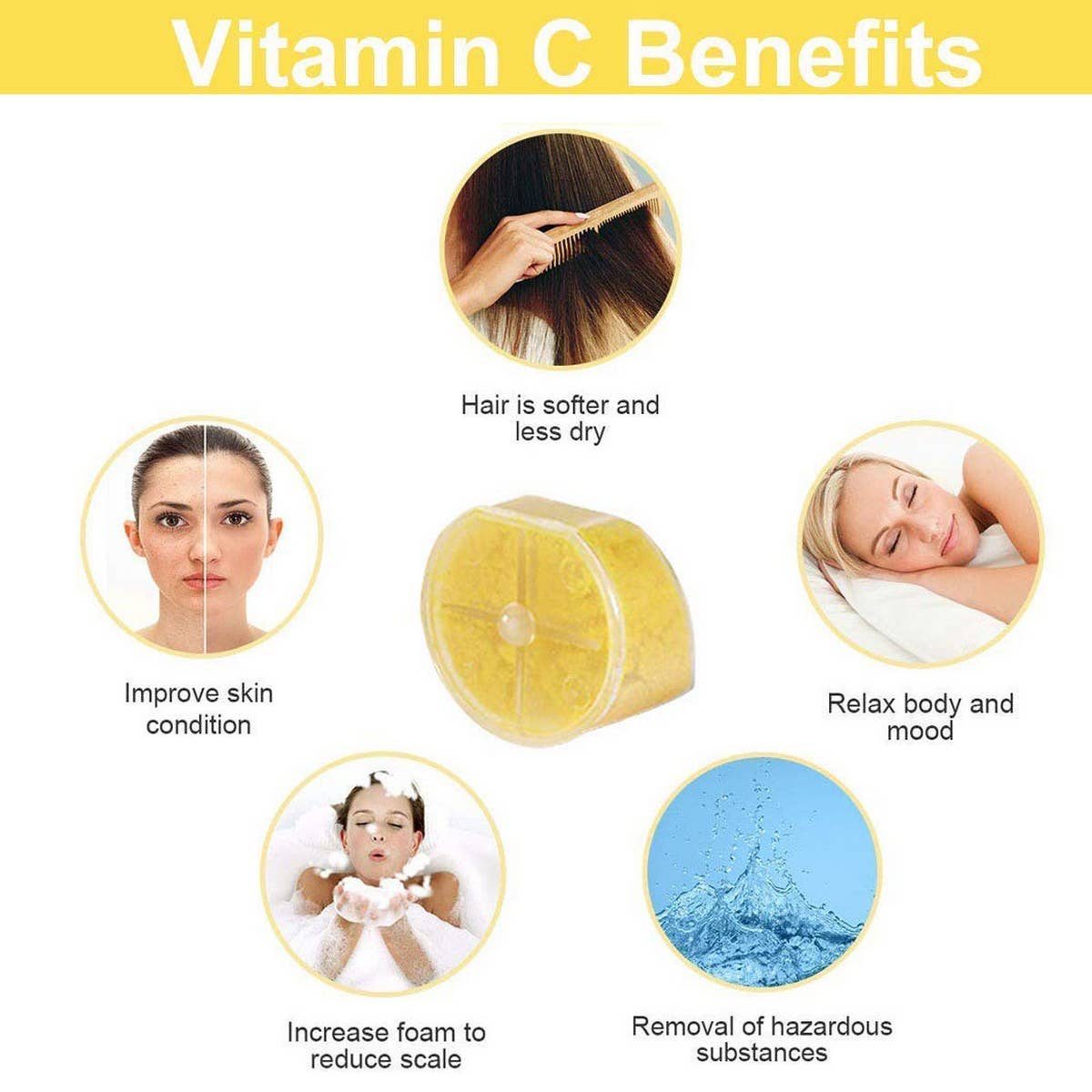 LEMON AROMA FILTER NEGATIVE ION SHOWER HEAD