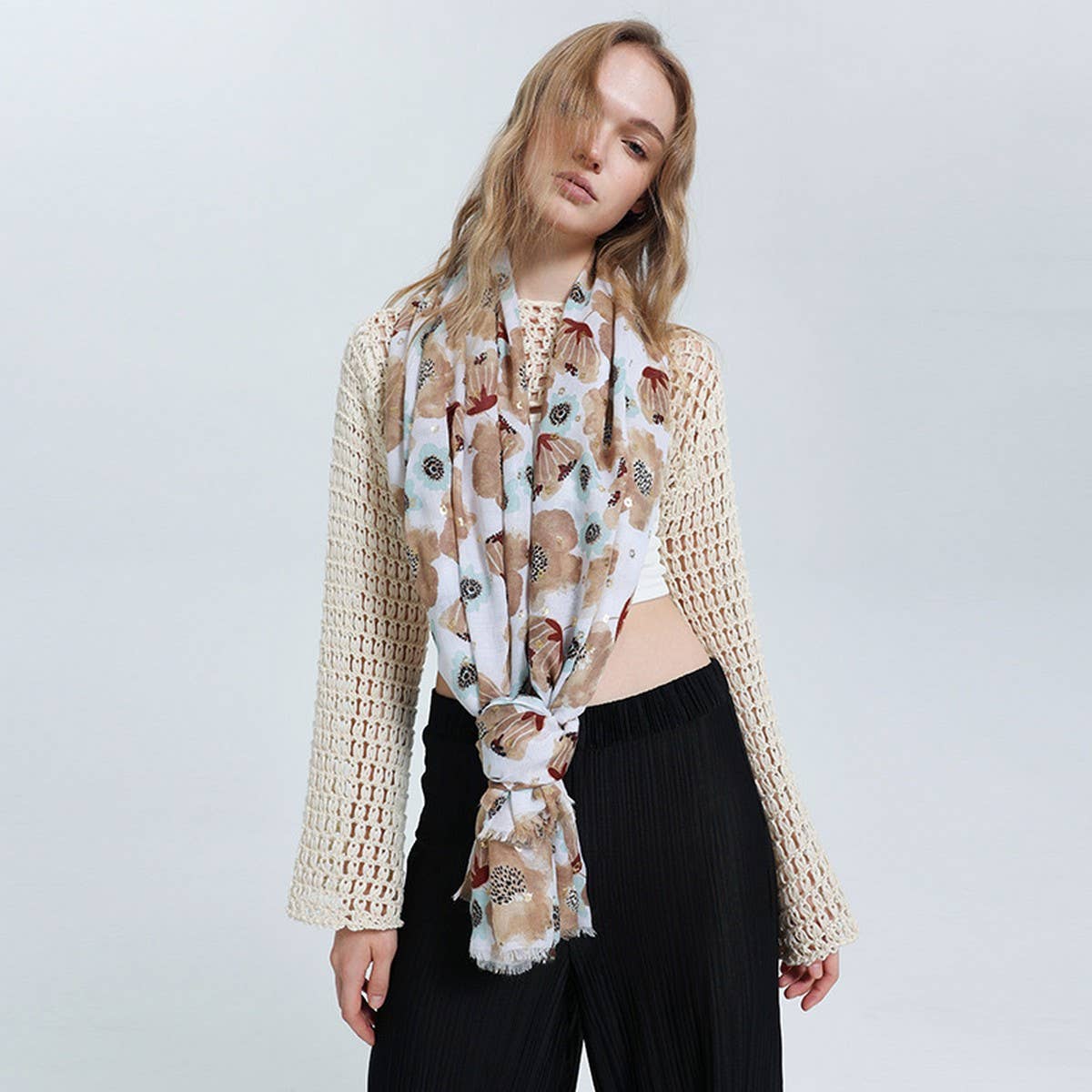 Satin Silk Scarf ? Colorful Sun Protection Shawl