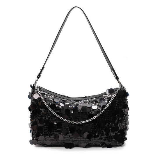 Fashionable sequined niche single-shoulder bag