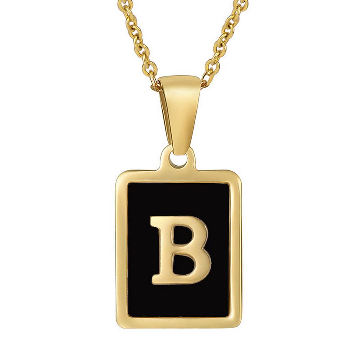 18K STAINLESS STEEL SQUARE 26 LETTER NECKLACE_CWAJE0679