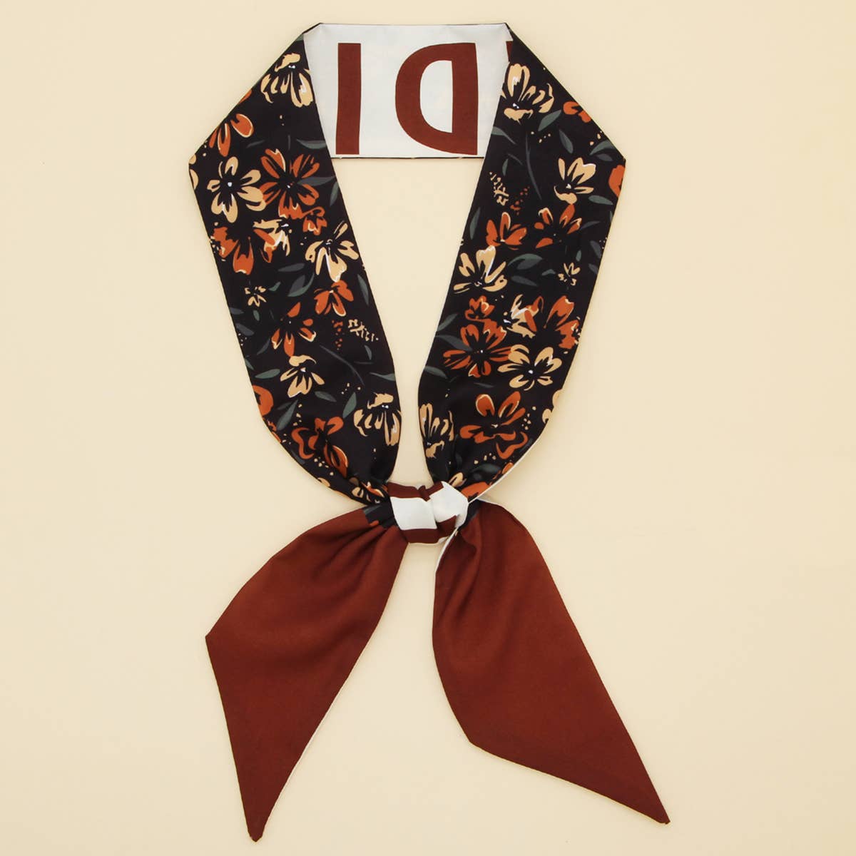 Chic Floral Letter Twilly Scarf for Hair & Bags_CWASC0068