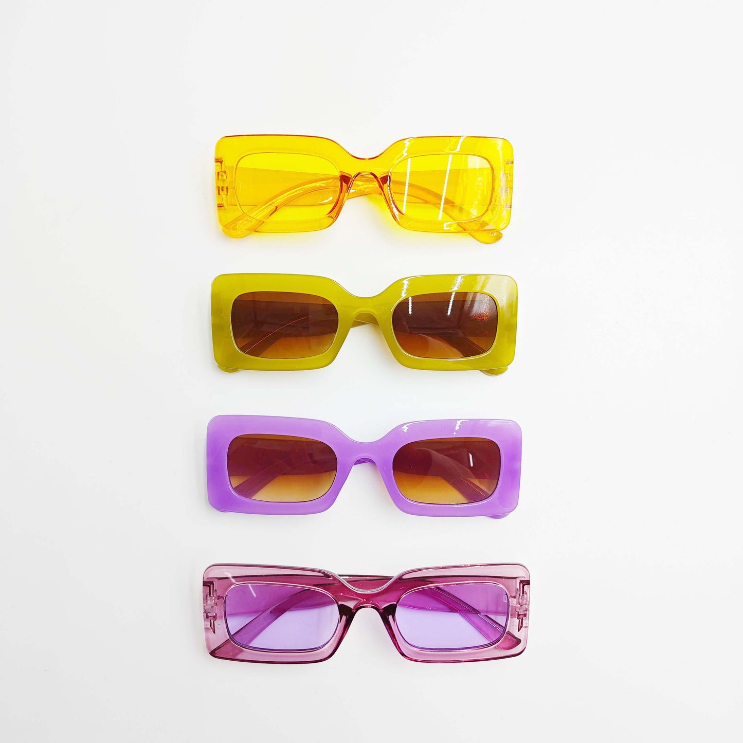 Trendy Small Square Jelly Sunglasses, Retro Style