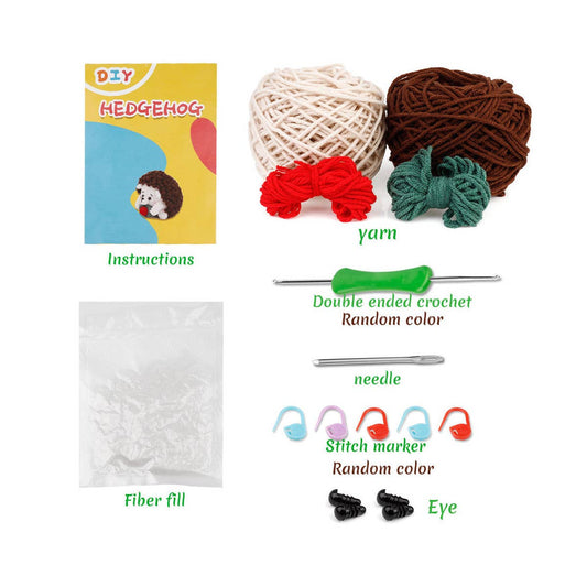 HANDMADE DIY HEDGEHOG CROCHET MATERIAL KIT