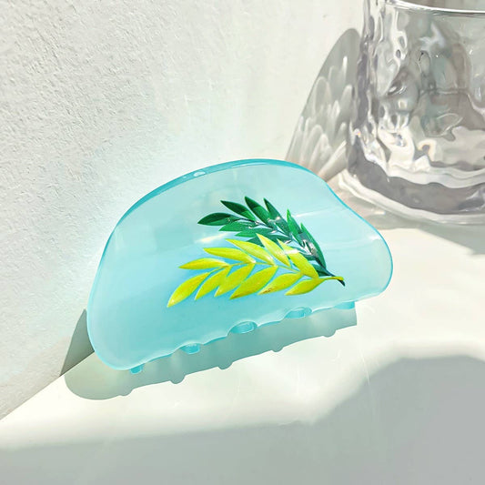 Vintage Print Acrylic Hair Claw - Candy Color Clip_CWAHA0735