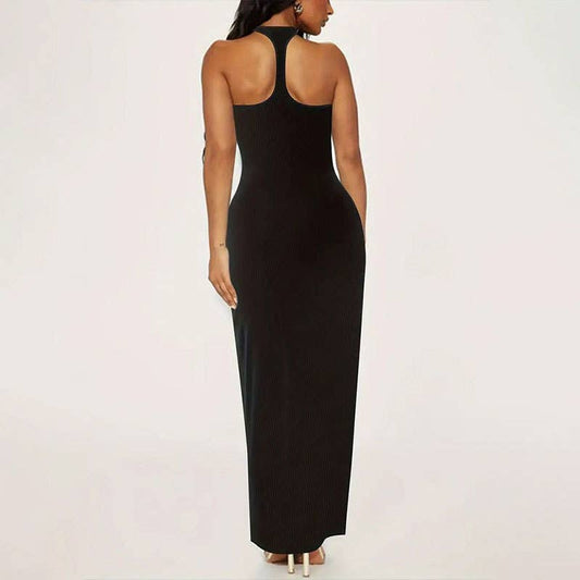 Off-the-shoulder high pop U-neck wrap hip dress