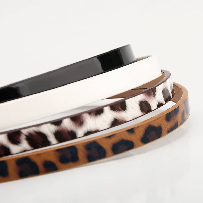 Leopard-print alloy pin buckle fashionable belt