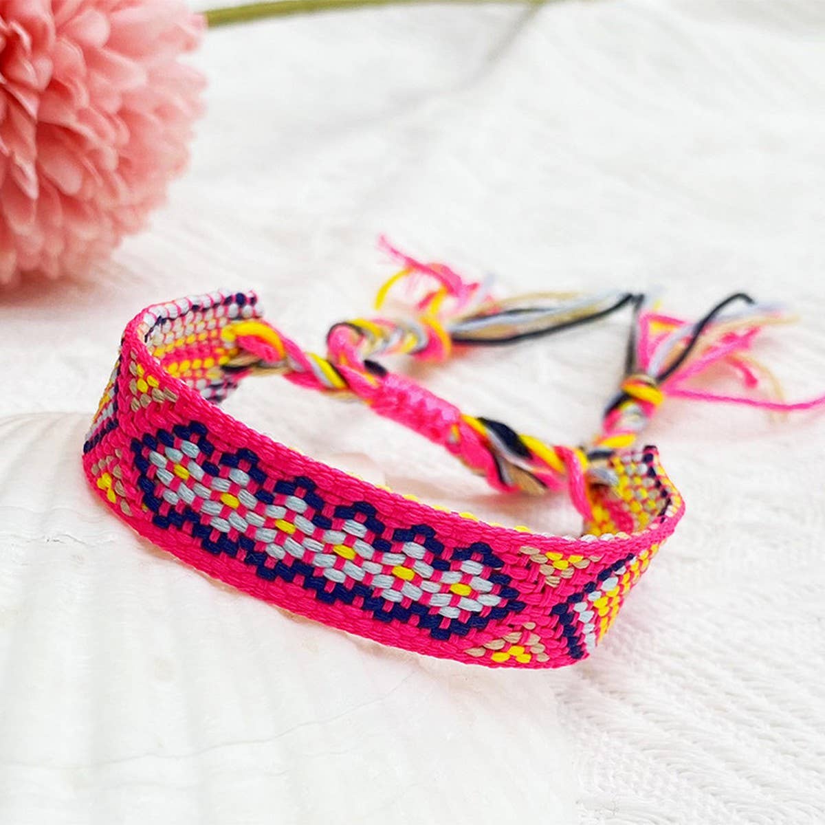 CWAJE4569_VINTAGE HAND-WOVEN EMBROIDERED TASSEL BRACELET