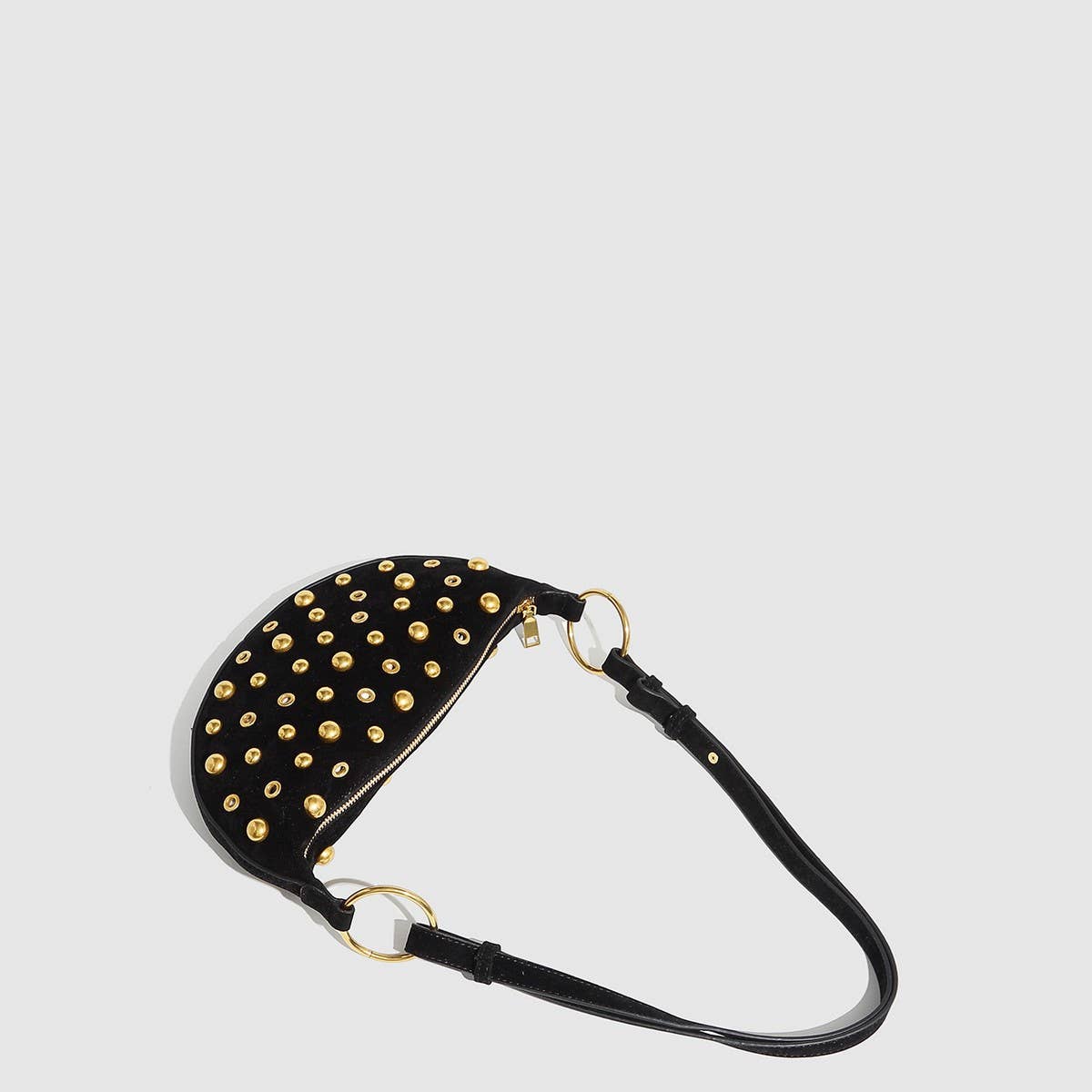 Studded Polka Dot Punk Shoulder Bag for Women_CWAB5679