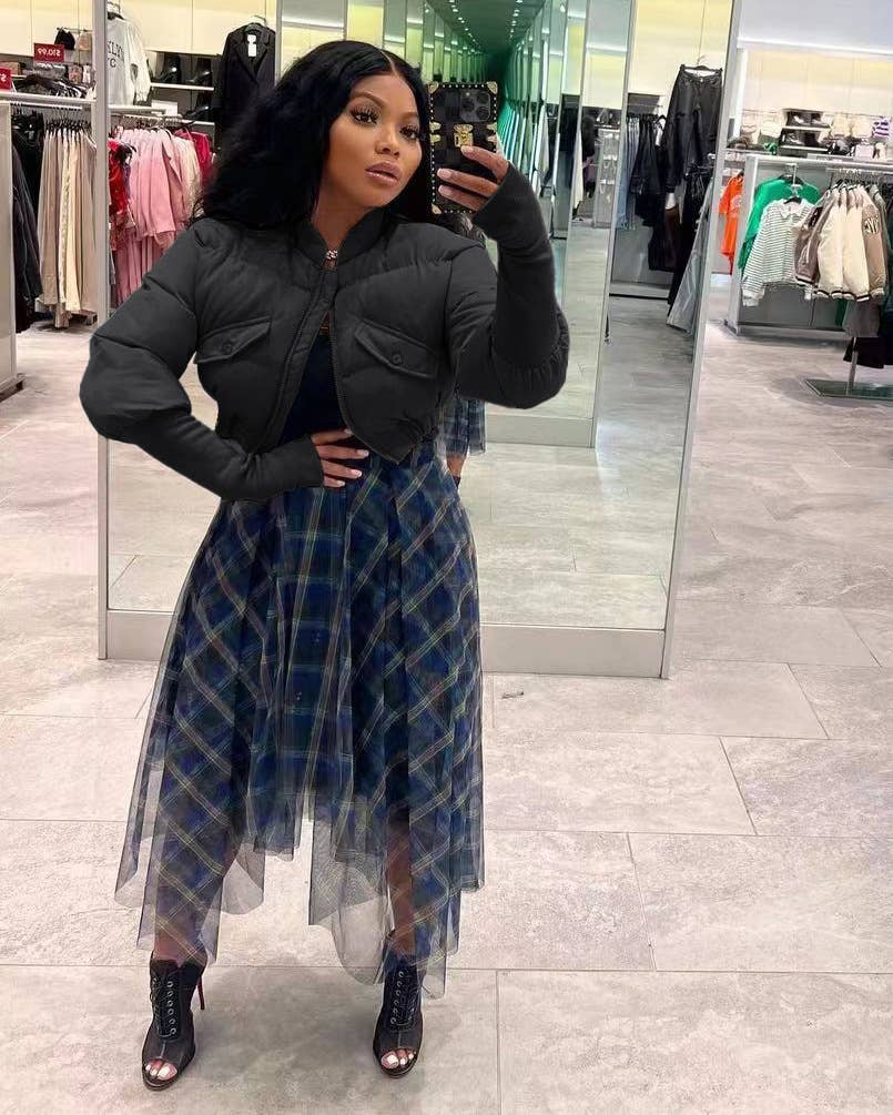 STANDING COLLAR SHORT JACKET WARM BREAD JACKET