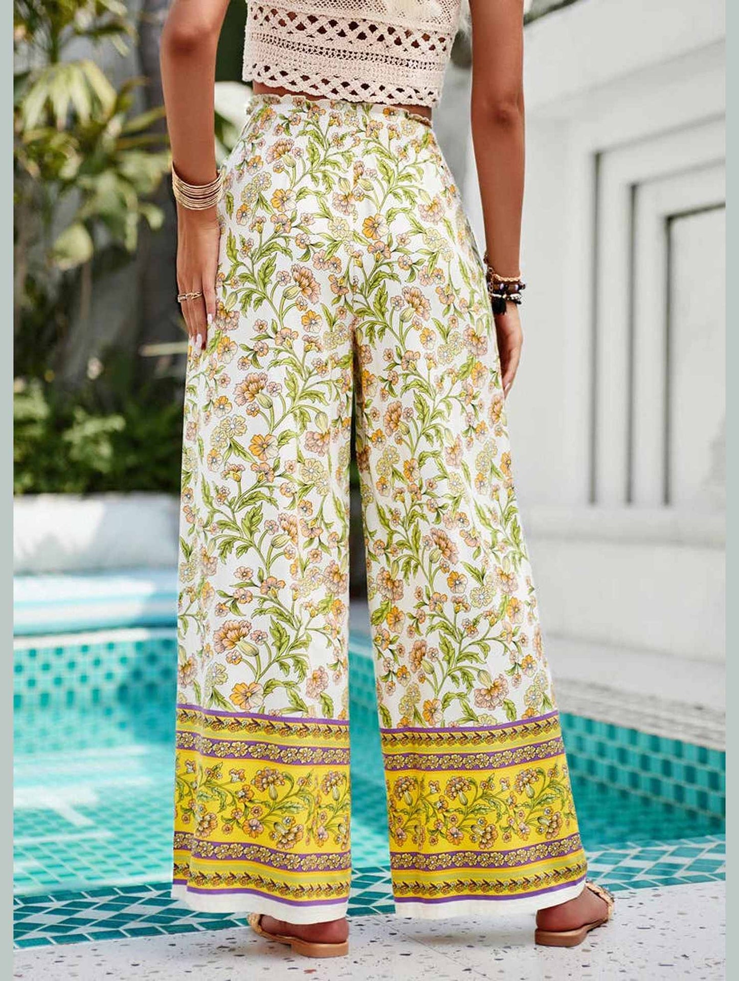 CASUAL PRINT SPANDEX WIDE-LEG PANTS_CWBLP0707