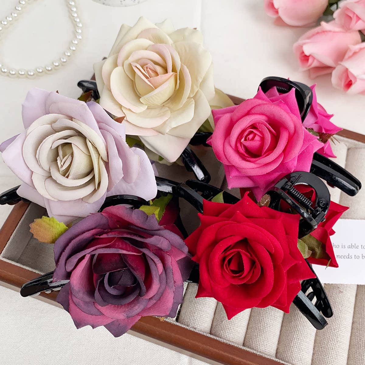 Fashionable simulation private chat rose hairpin