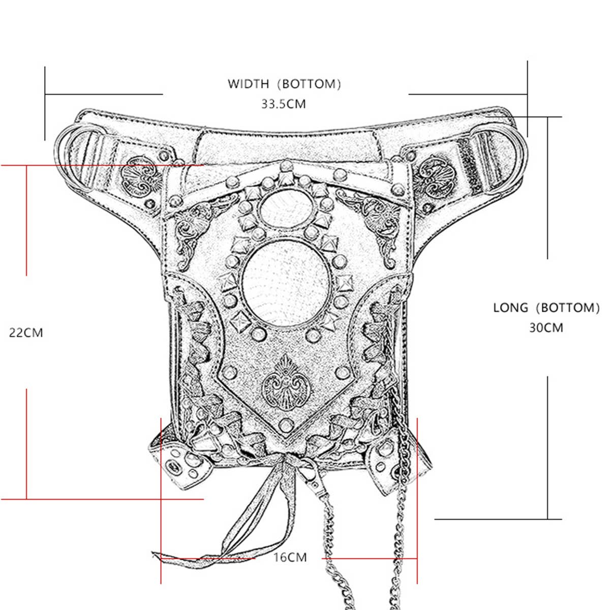 STEAMPUNK ONE-SHOULDER DIAGONAL BAG PURSE_CWAB0639