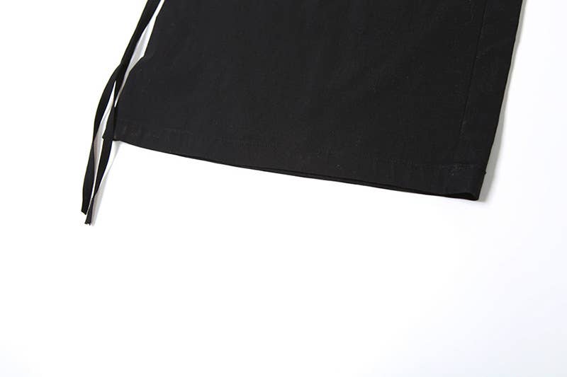 LOOSE STRAIGHT LEG PANTS WITH MULTI-POCKET ZIPPER