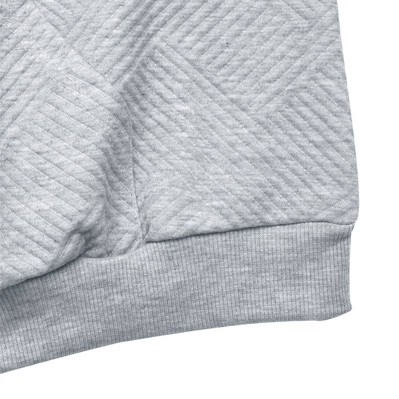 Textured casual V-neck color-blocking sweatshirt