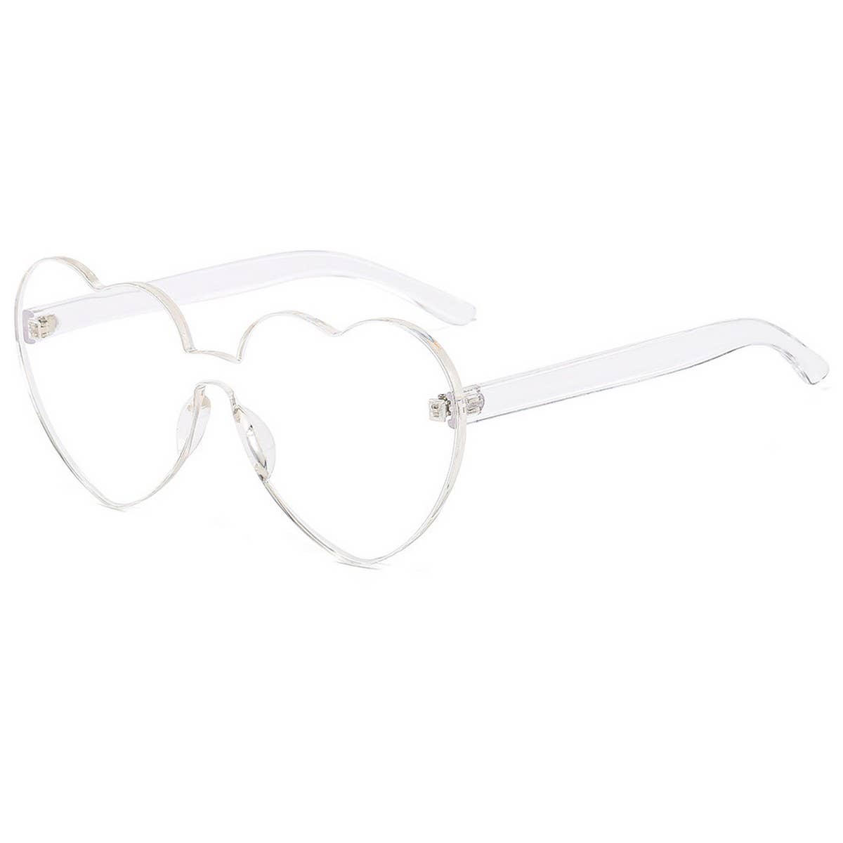 Frameless Heart Jelly Color Thick Sunglasses