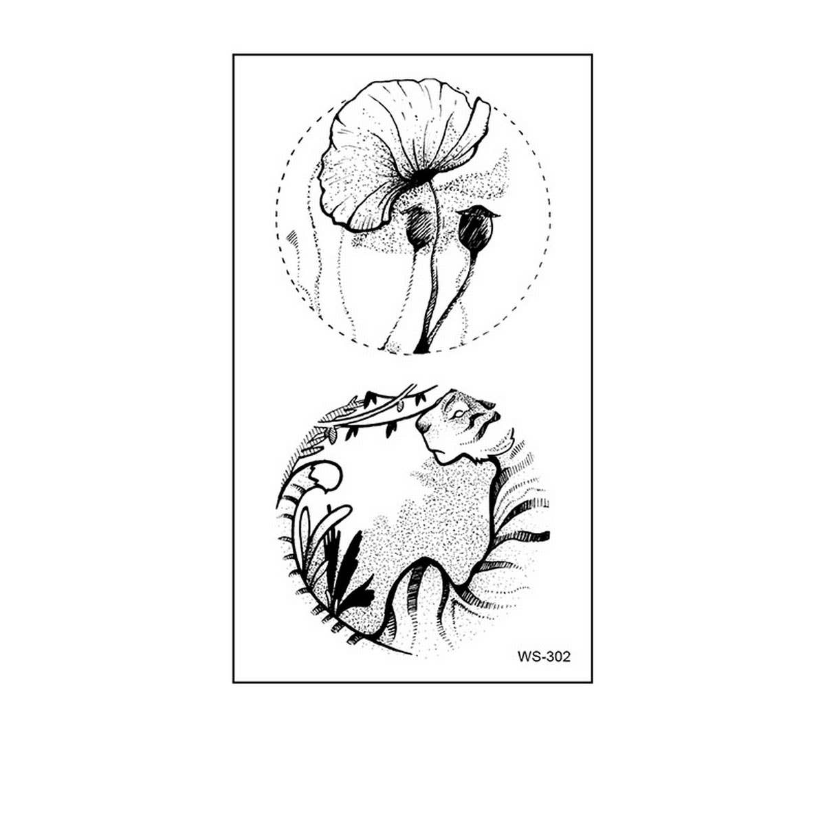 Minimalist Nature Tattoo Stickers ? Whale & Forest