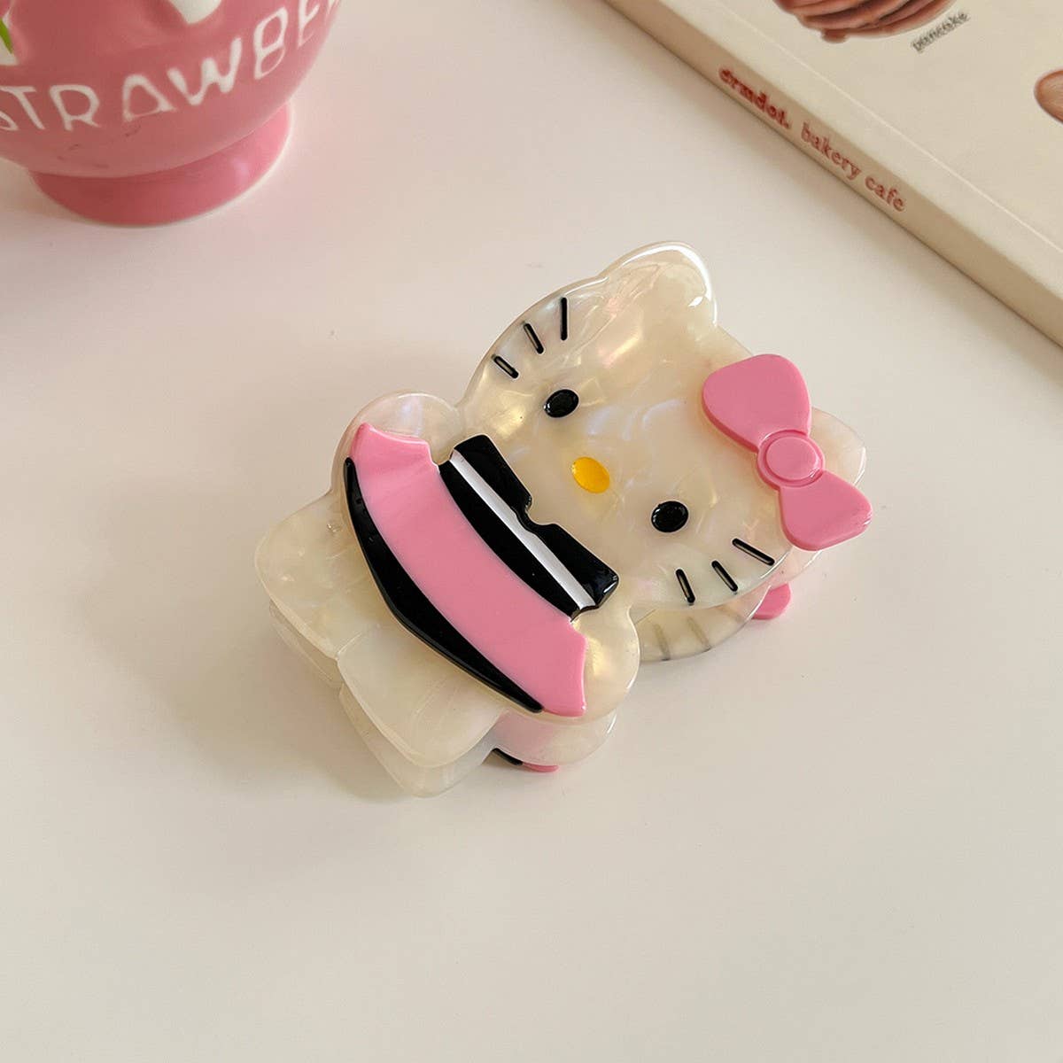 Cute cartoon cat hair claw acetate hairpin