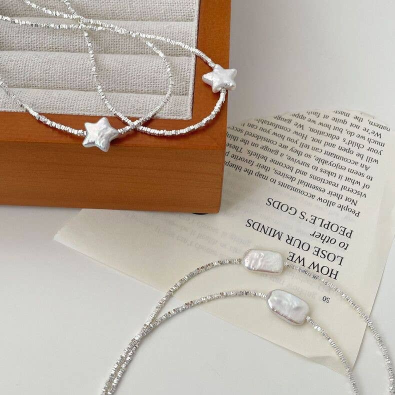 Niche design star-shaped Baroque pearl necklace