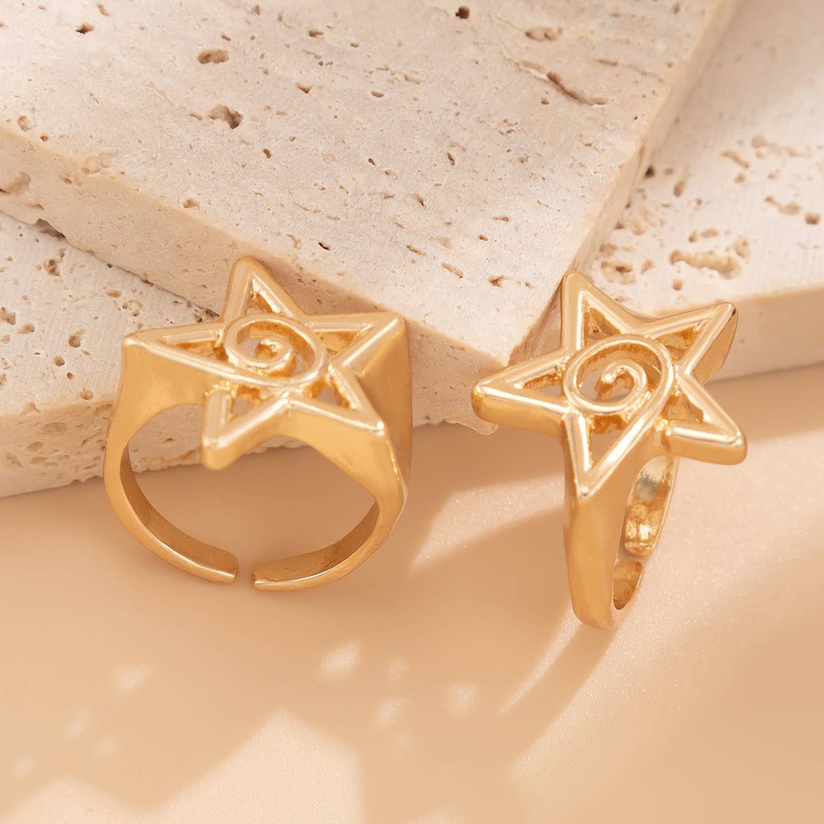 NEW FASHION FIVE-POINTED STAR OPEN ALLOY RING