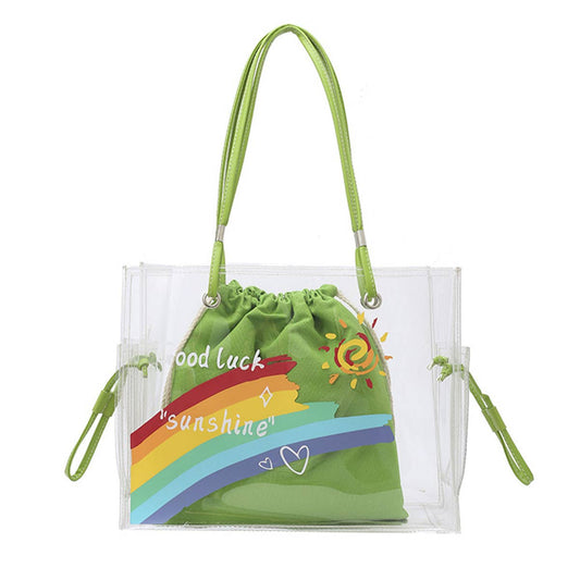 Fashionable pvc transparent jelly tote bag