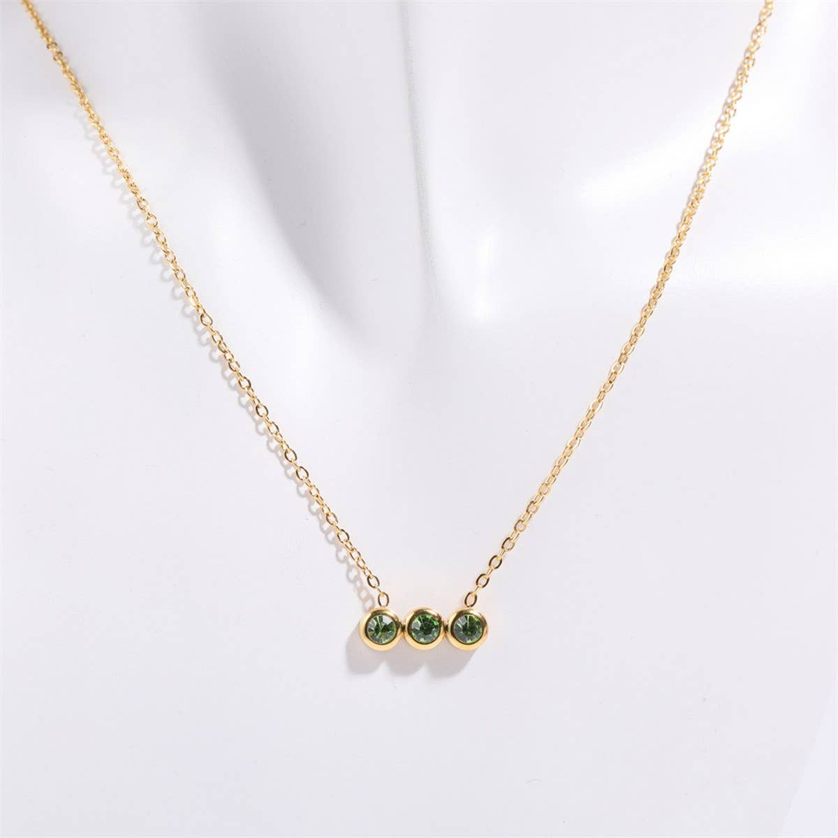 12 Birthstone Pendant Clavicle Necklace_CWMM5670