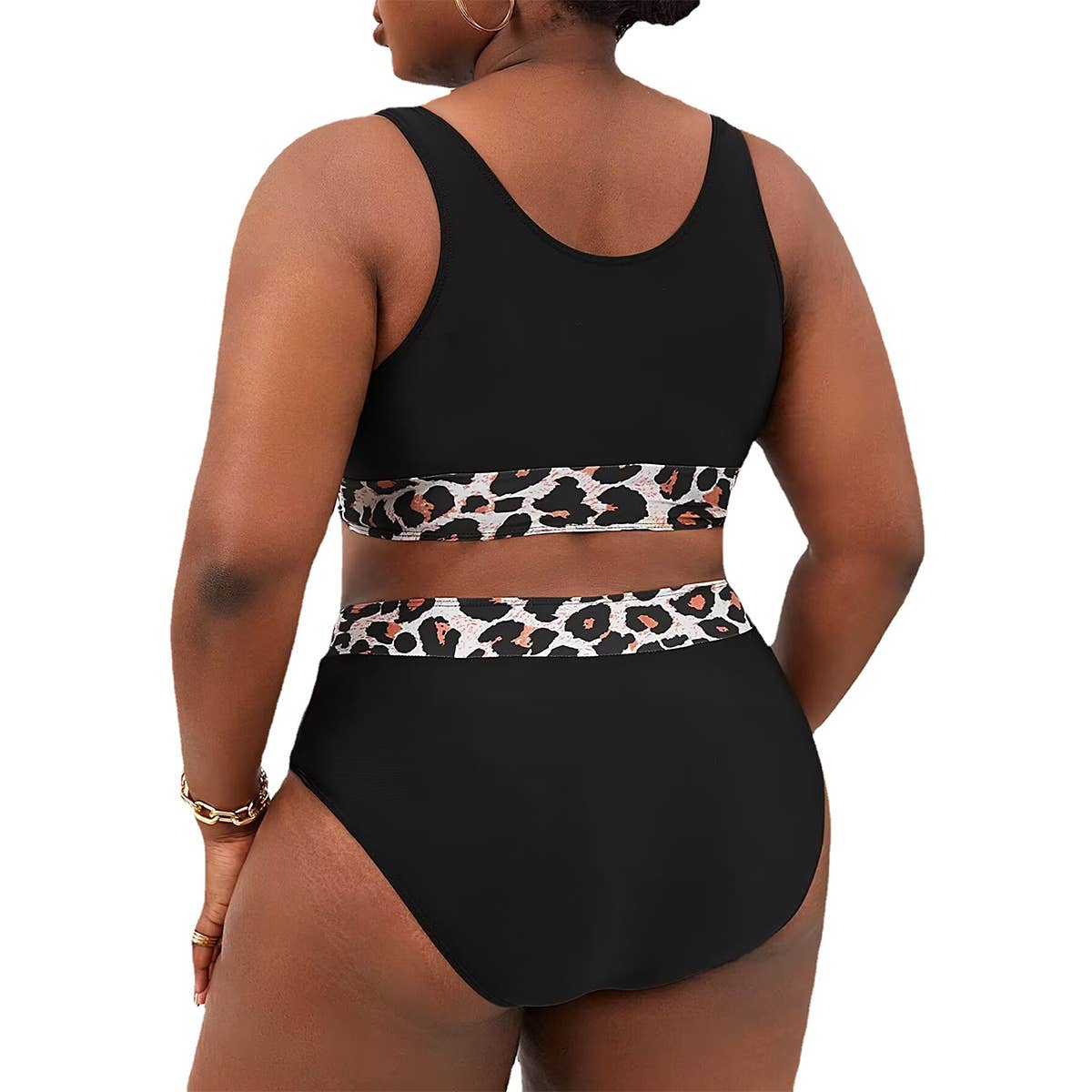 SOLID COLOR PLUS SIZE ONE PIECE BIKINI SWIMSUIT_CWMW0206
