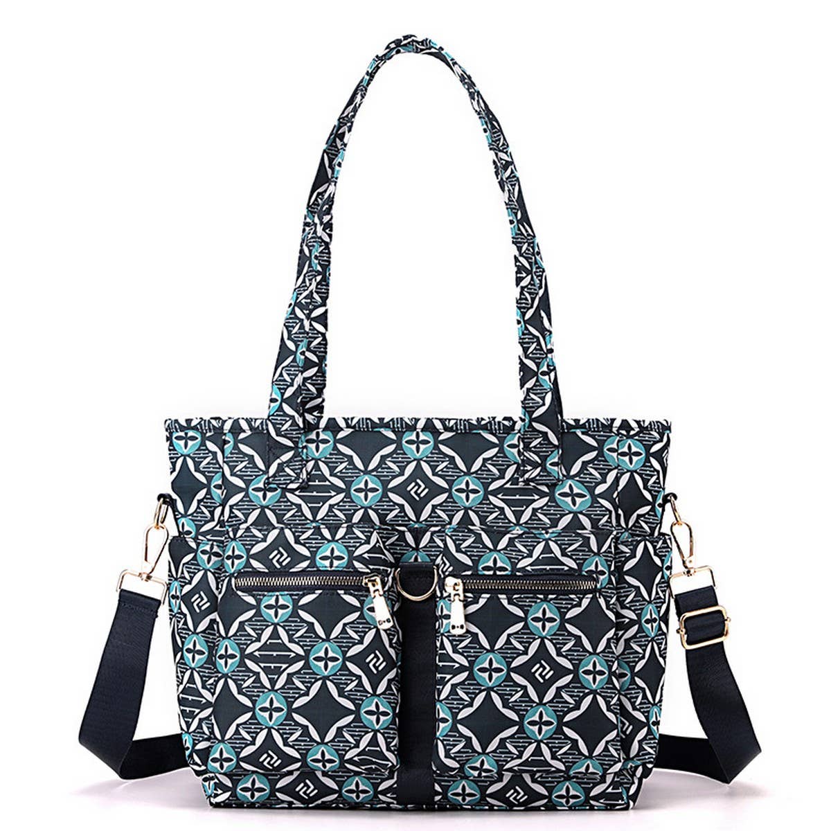 PRINTED NYLON FABRIC HANDBAG SHOULDER BAG_CWAB3484