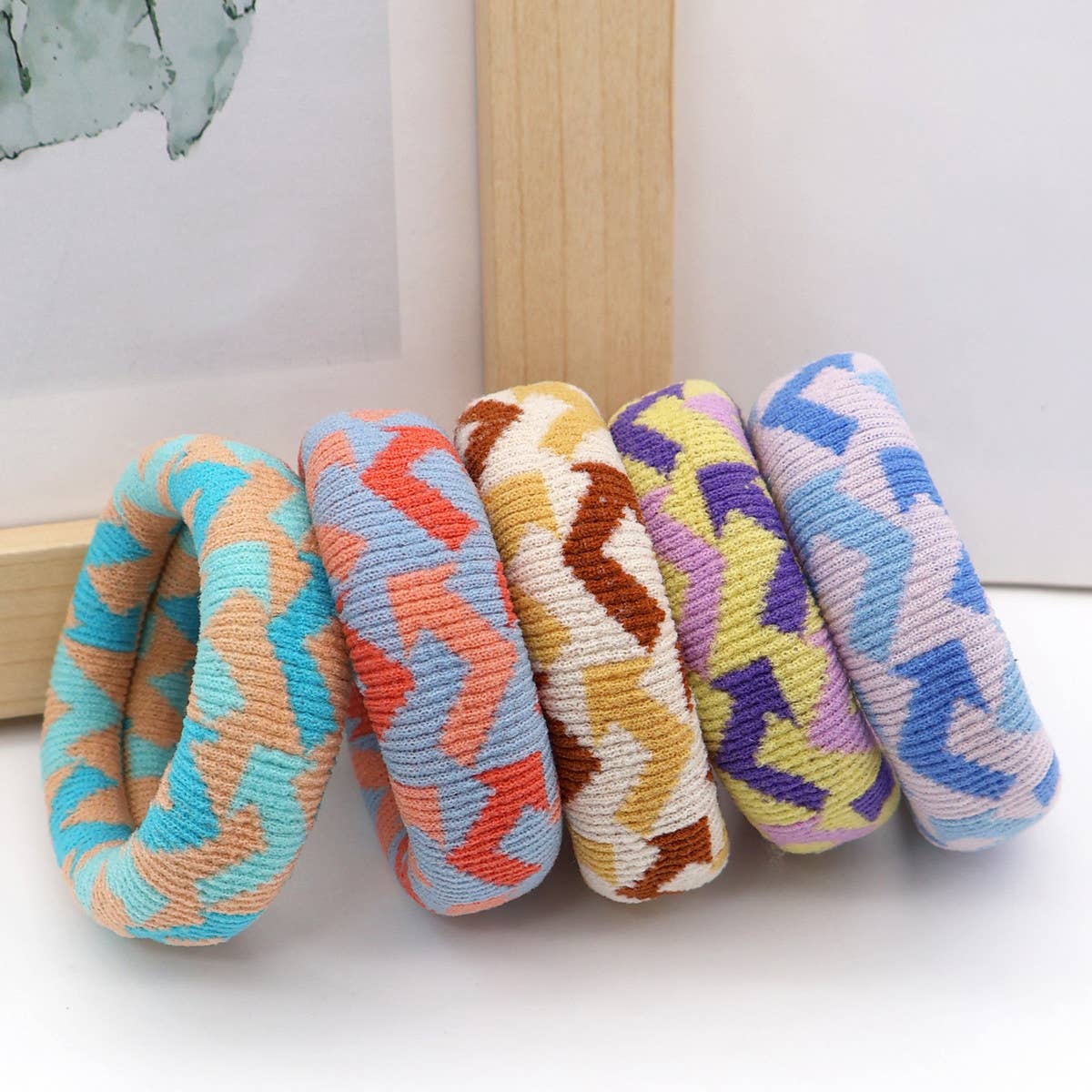 FASHION  WIDENED HAIR TIES(5PCS/BOX)_CWAHA0504