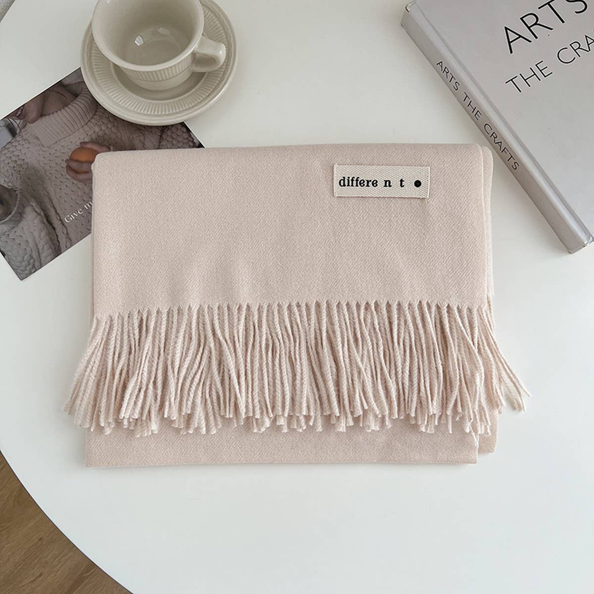 Solid Color Faux Cashmere Scarf - Wrap for Couples_CWASC1499