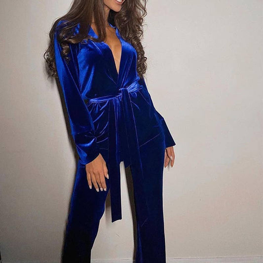 LOOSE TOP SLIM TROUSERS CANARY TWO-PIECE SET