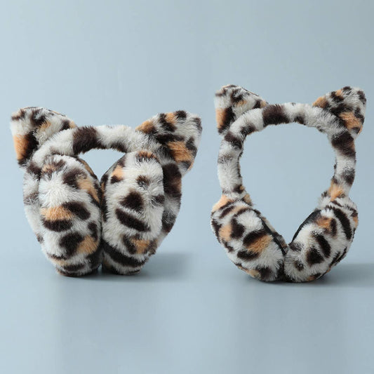 CUTE FOLDABLE LEOPARD PRINT EARMUFFS