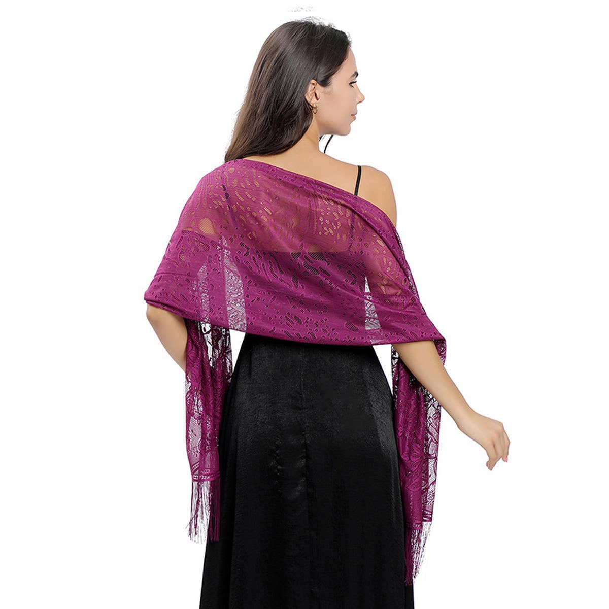 NEW FLOWER LACE EVENING SHAWL