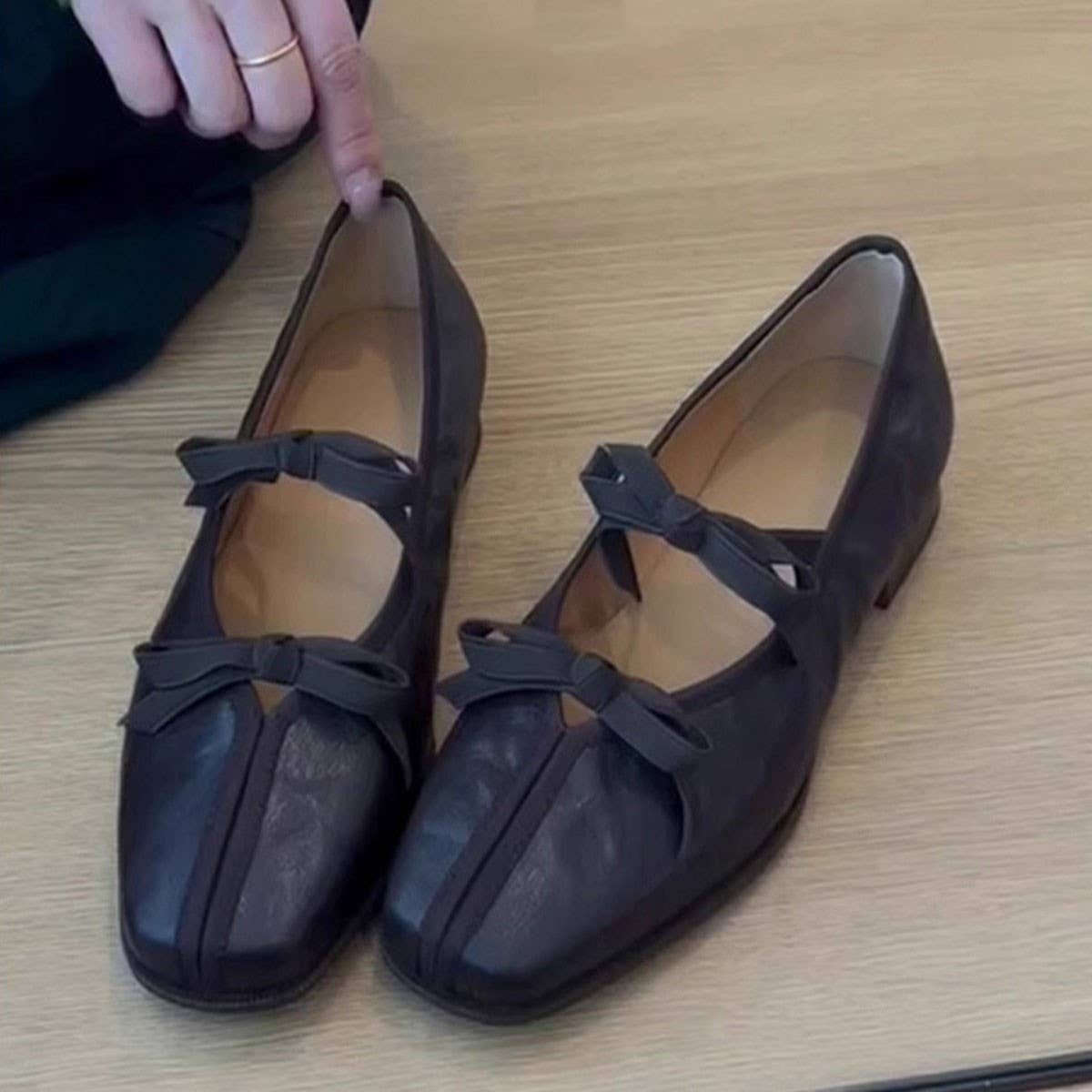 Lambskin Ballet Flats with Bow Detail