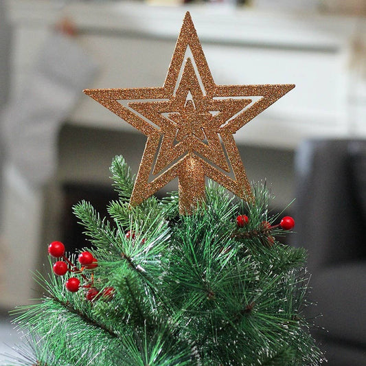19cm Glitter Hollow Christmas Tree Topper_CWMM9900