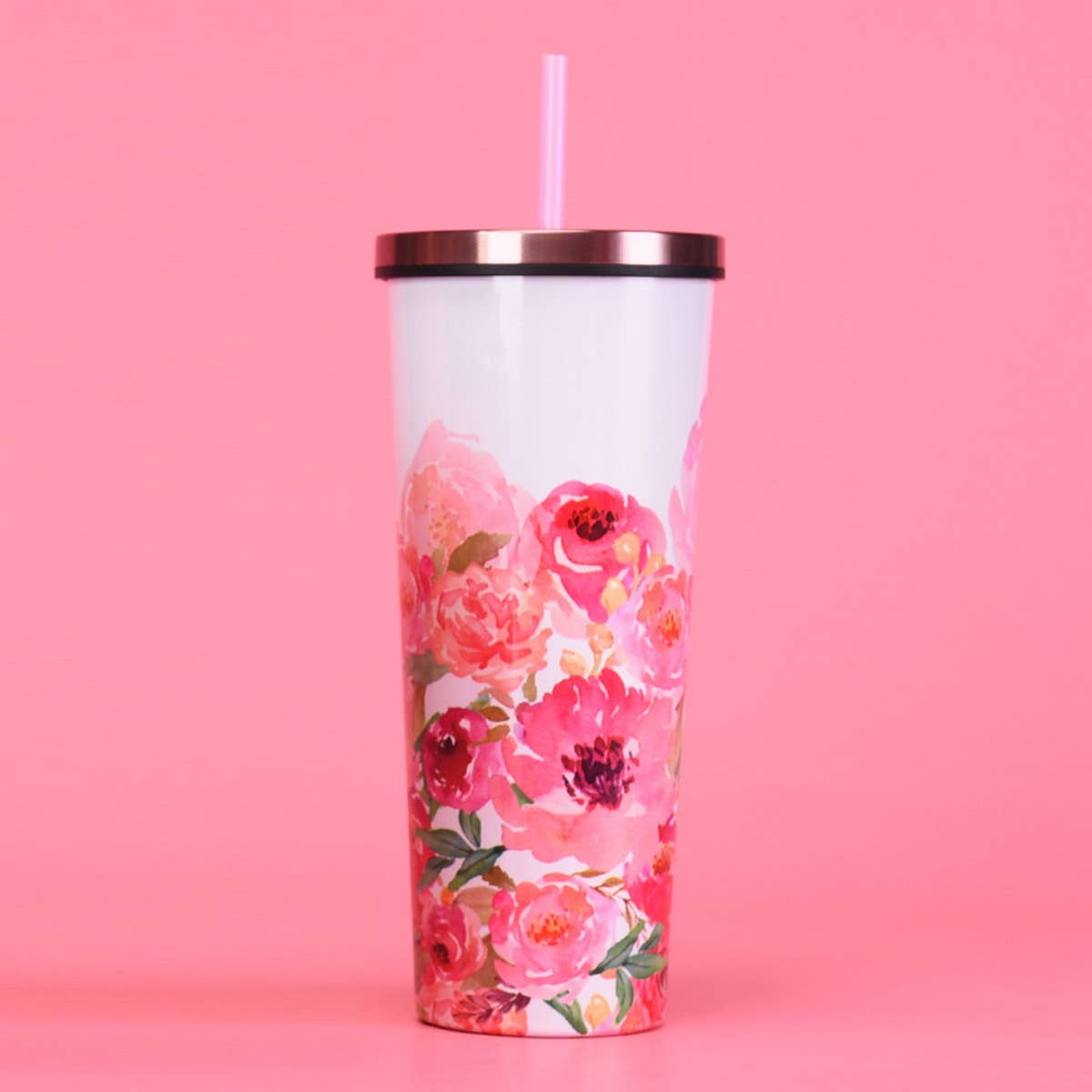 FASHIONABLE PRINTED STRAW THERMOS CUP