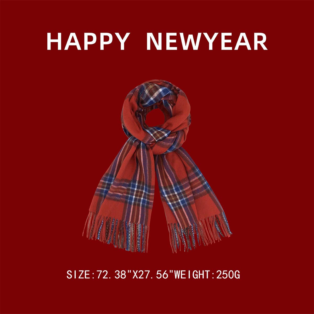 2024 NEW RED THICK WARM HIGH-END SCARF_CWASC1109