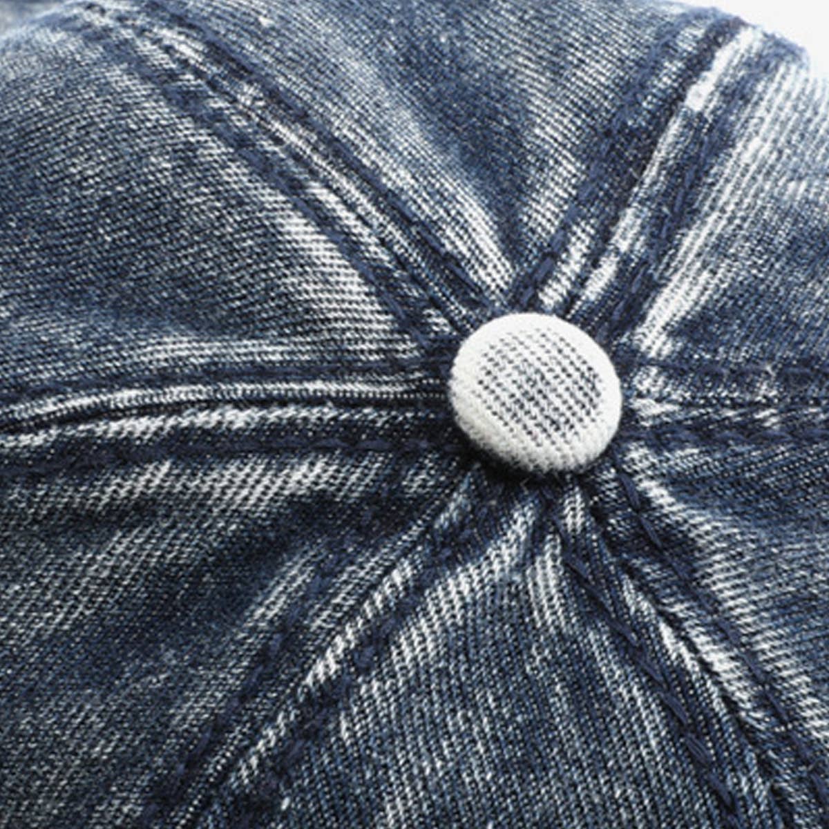 Vintage Washed Distressed Denim Baseball Cap_CWAH0896