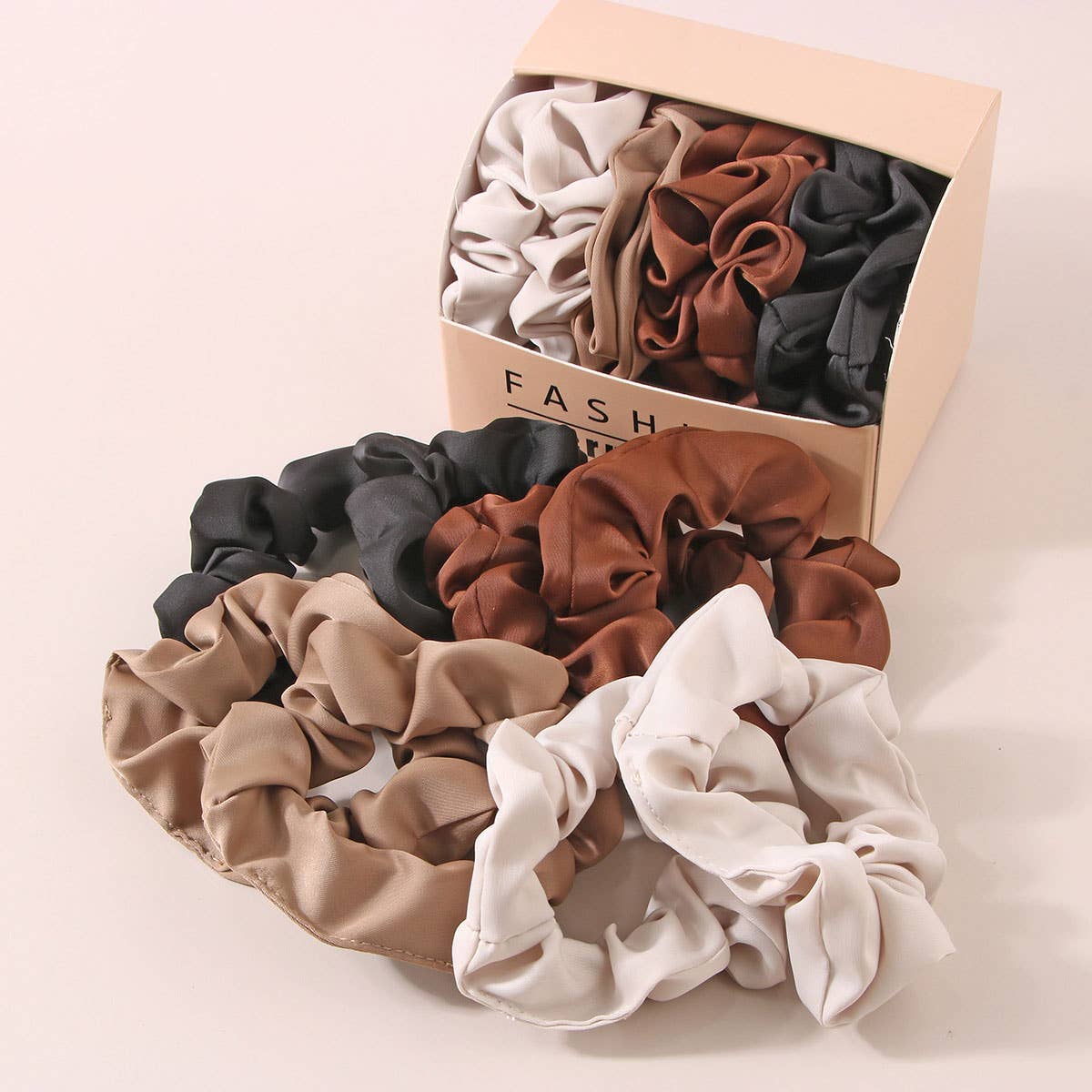 8PCS/BOX SATIN SCRUNCHIES FOR FALL HAIR ACCESSORIE_CWAHA0405