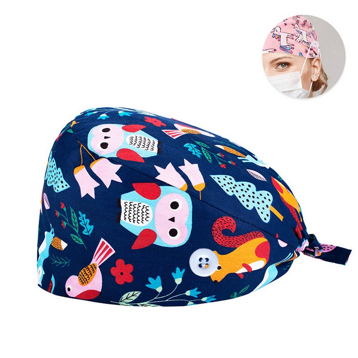 SCRUB CAP SURGICAL CAP WITH BUTTONS DOCTOR CAP_CWAH3326