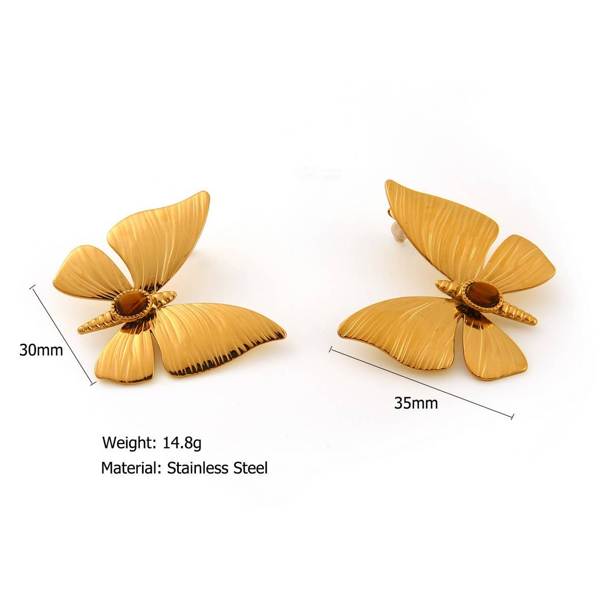 Original Design Stainless Steel Dragonfly Earrings_CWMM8914