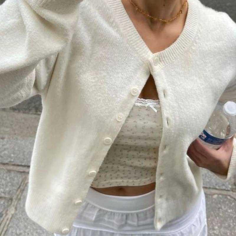 Girly Style Twist Solid Color Sweater