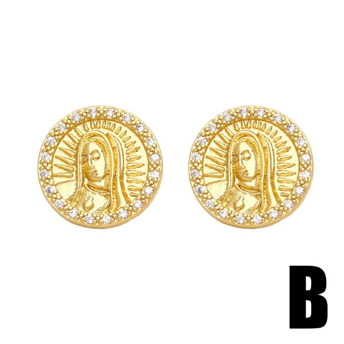 RETRO VIRGIN MARY EARRINGS